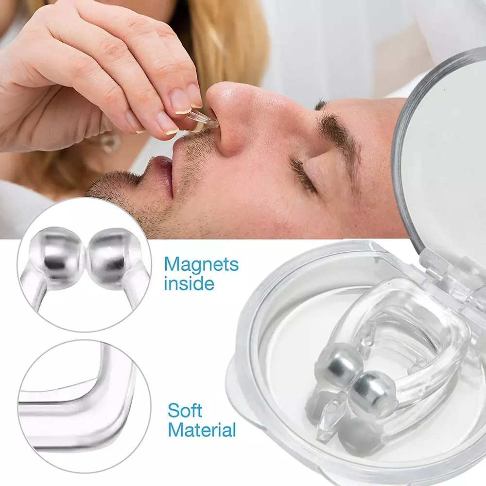 Magnetischer Silikon Anti-Schnarch Nasenclip: Vorbeugung gegen intermittierende Apnoe und Verbesserung der Atmung